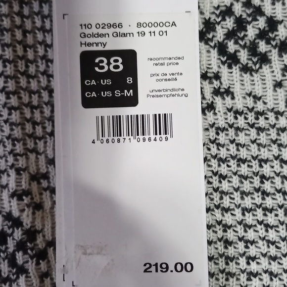 Olsen Henny Open Front Wool Yarn Cardigan Sweater Golden Glam S M - Picture 11 of 16